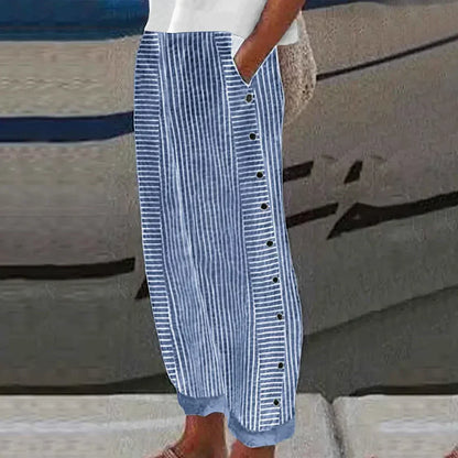 Comfortable summer pants with stripe pattern