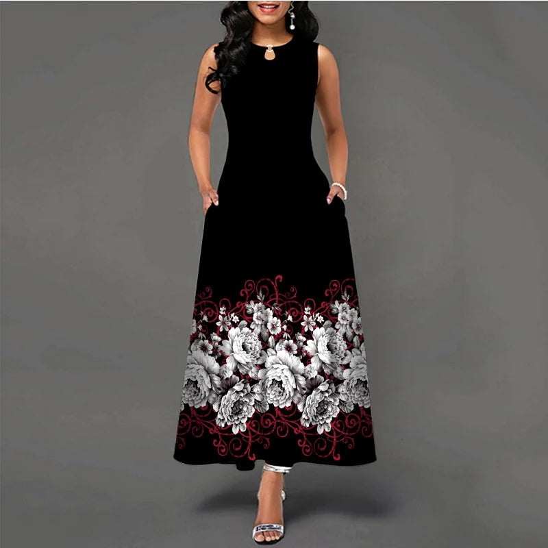 LP | New Long Casual Sleeveless Women's Printed Bohemian Retro Maxi Dresses
