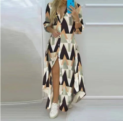 LP | Long-sleeved maxi dress with button closure