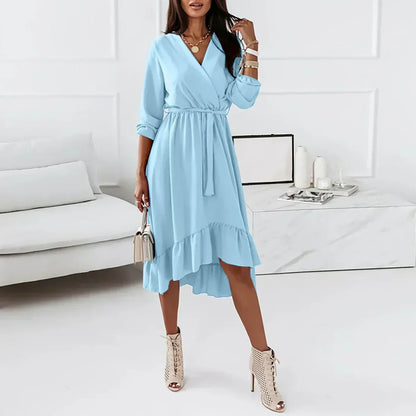 Mc | Beautiful wrap-around dress with long sleeves