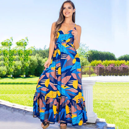 Mc | Maxi dress with tropical pattern