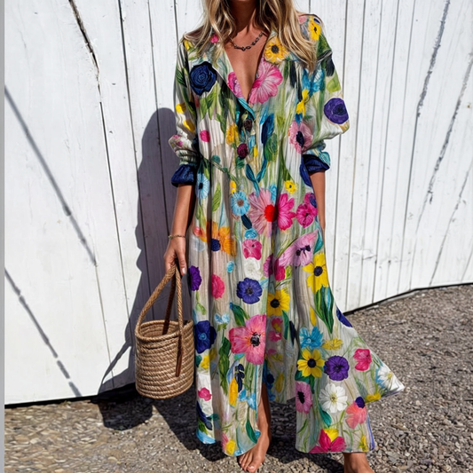 Dress with flowered shirt