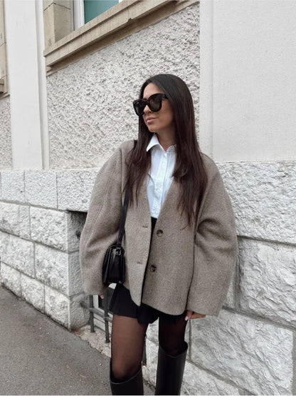 Sally | Women's Chic Double-Breasted Retro Streetwear Jacket