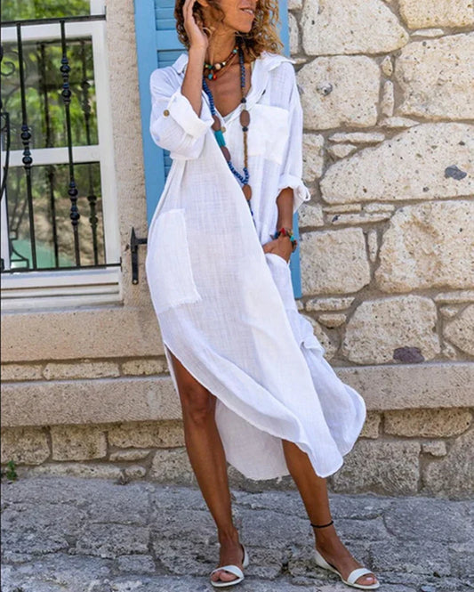 Mc | Antollena- Linen shirt-dress, loose