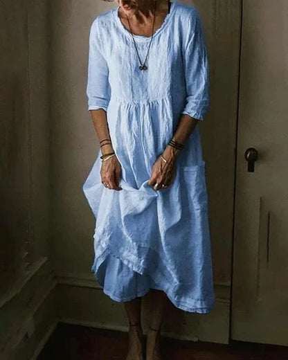 LP | cotton and linen dress in plus sizes for women