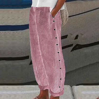 Comfortable summer pants with stripe pattern