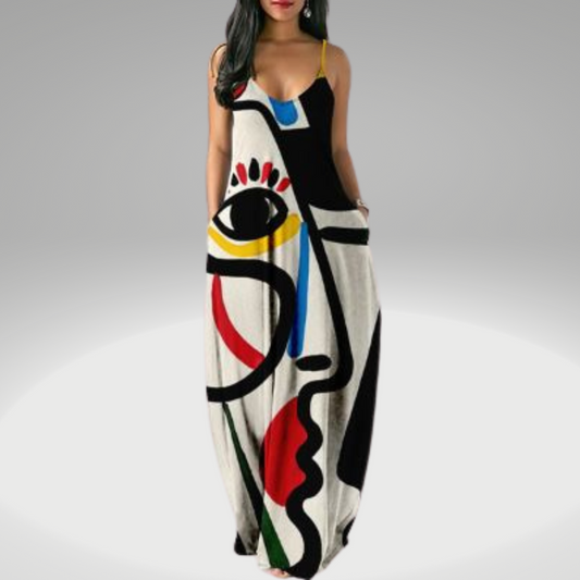 Mc | Long and warm summer dress with suspenders