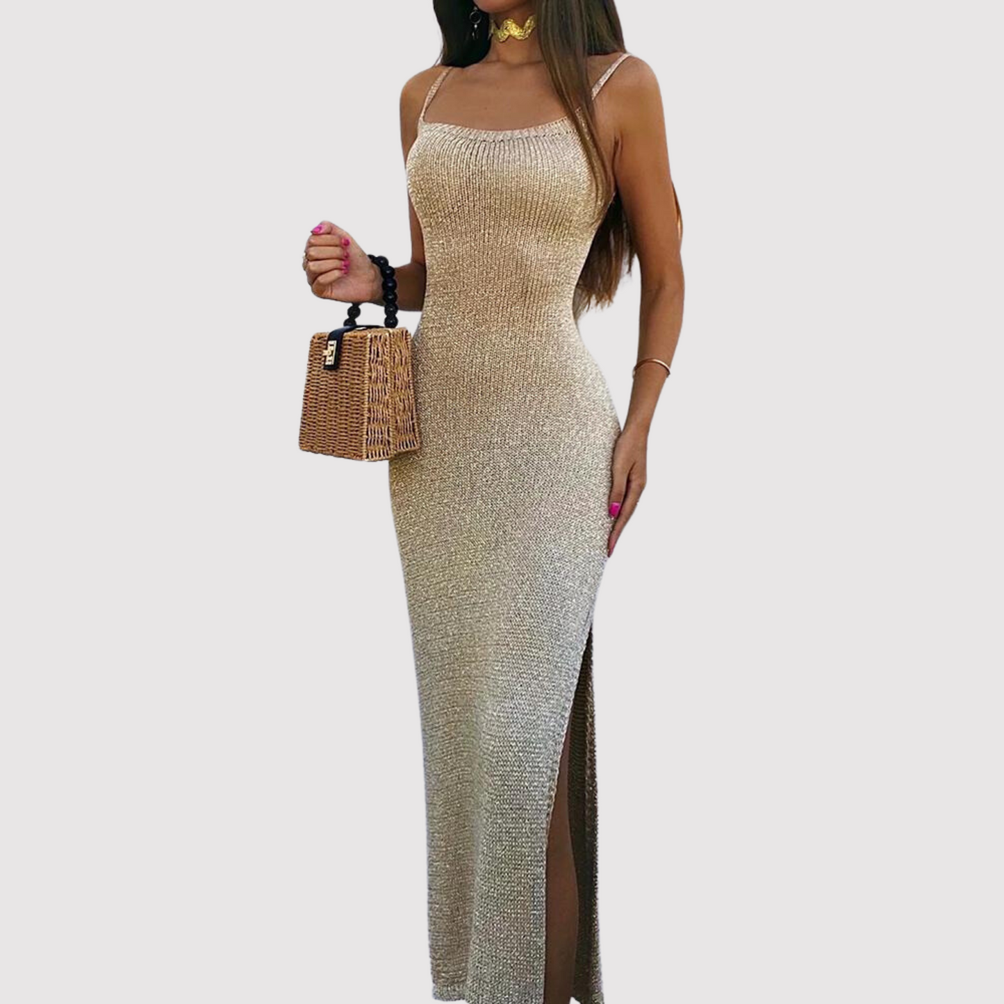 Mc | Backless dress with high slit