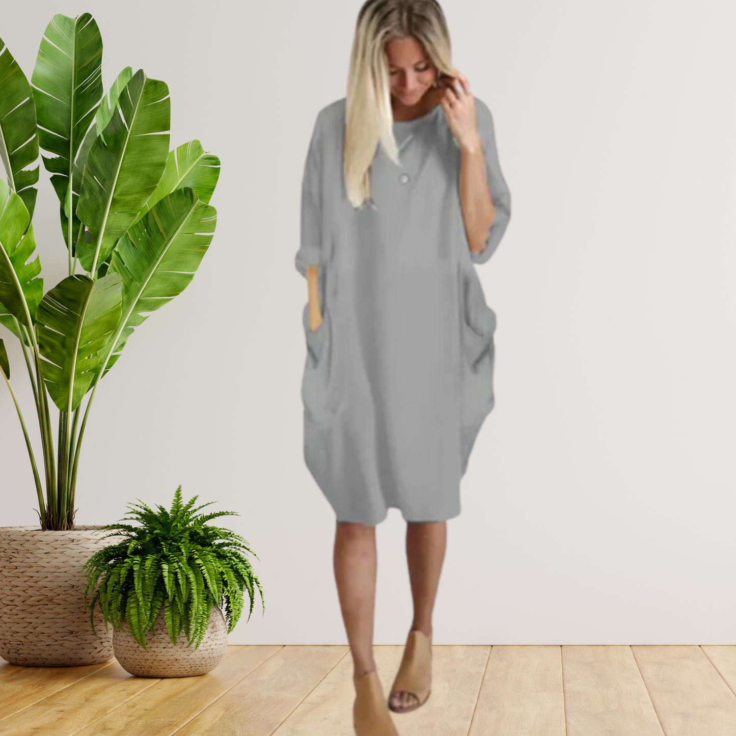 LP | Dress with large pockets and long sleeves