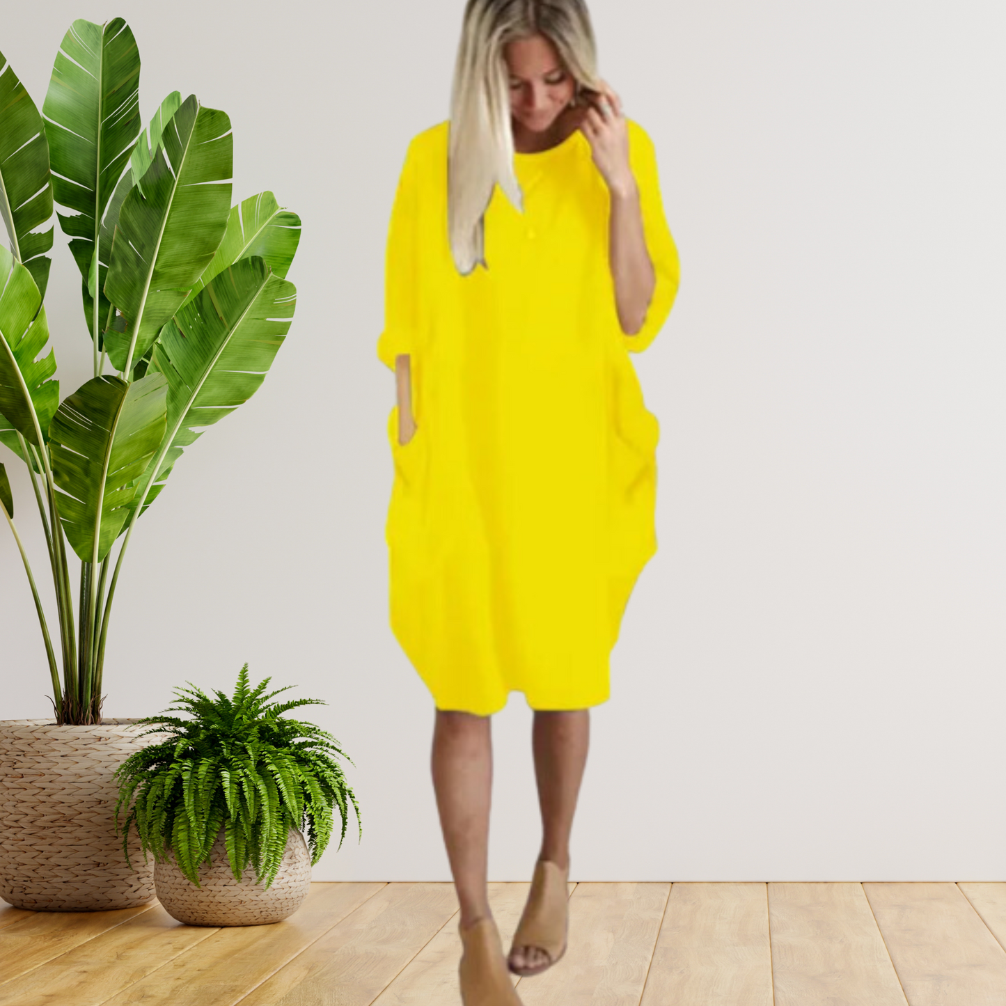 Mc | Pocket dress with long sleeves