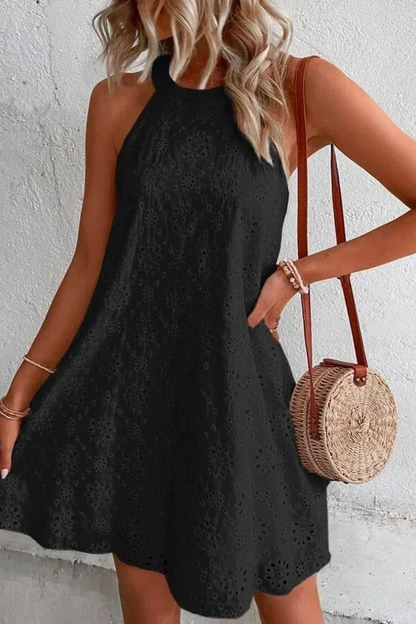 Mc | Lace dress with printed embroidery