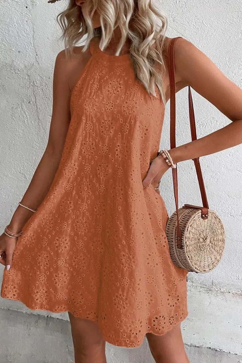 LP | Printed lace embroidery dress