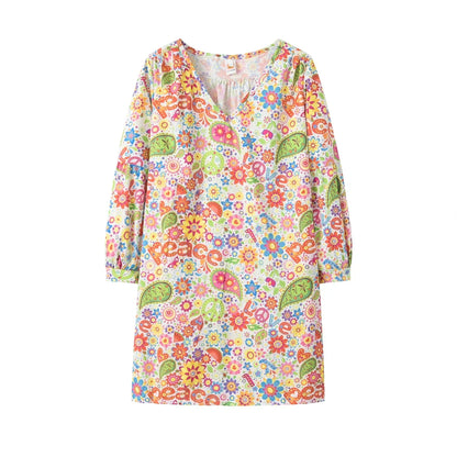 LP | spring and summer new style of explosive women with v-neck printed dress great wear