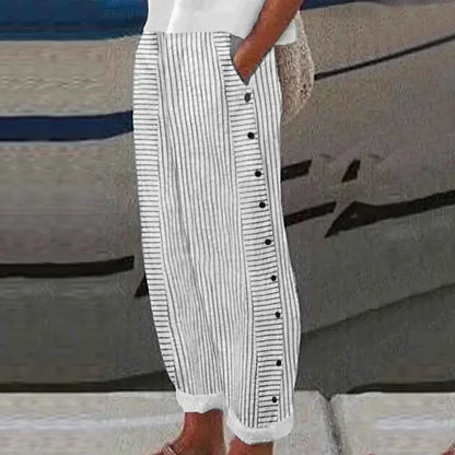 Comfortable summer pants with stripe pattern