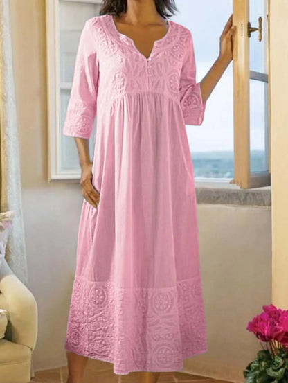 Mc | Cotton-and-linen duster dress