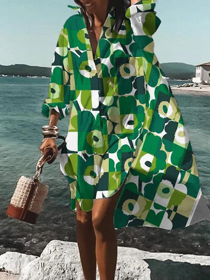 LP | Colorful, loose-fitting dress with summer motifs