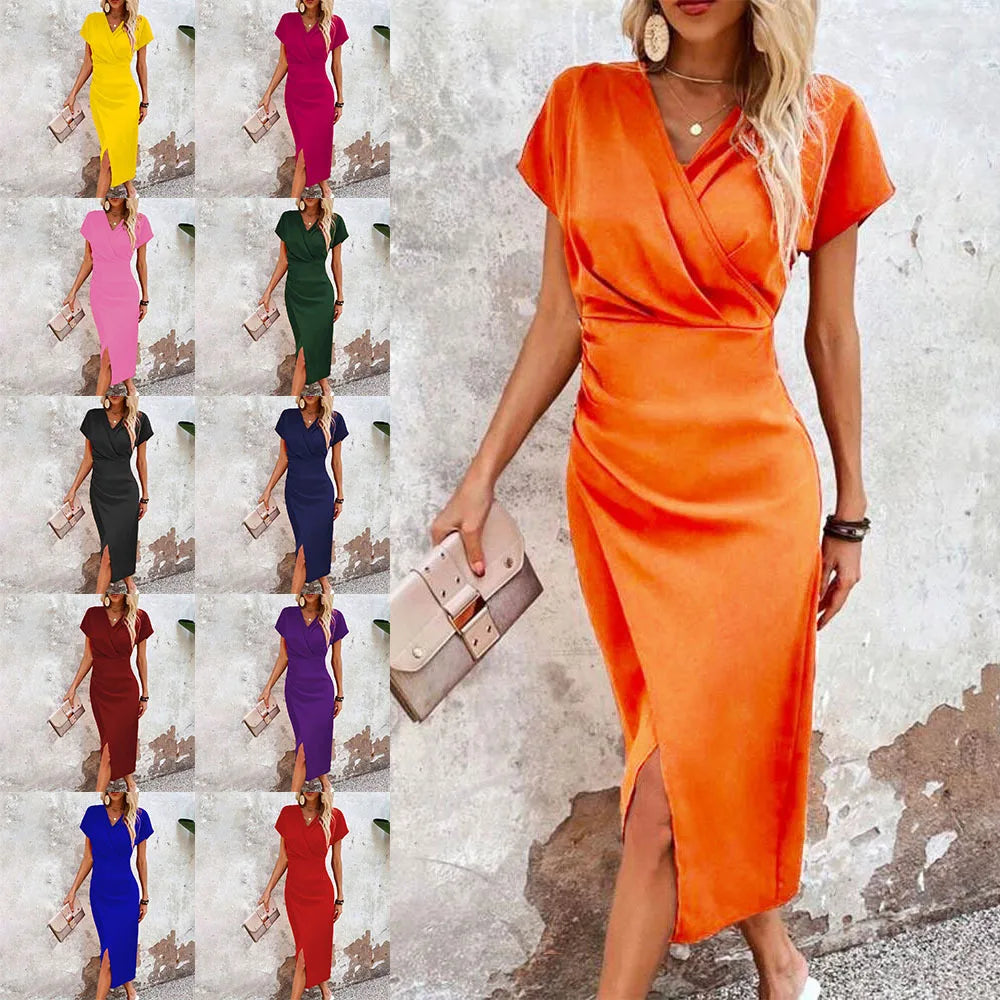 LD | Light and playful mini dress with V-neck for ladies