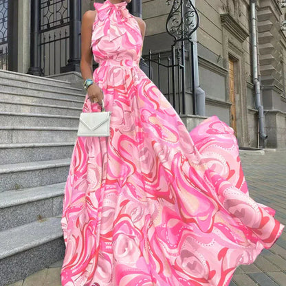 Mc | Maxi dress with print and bow