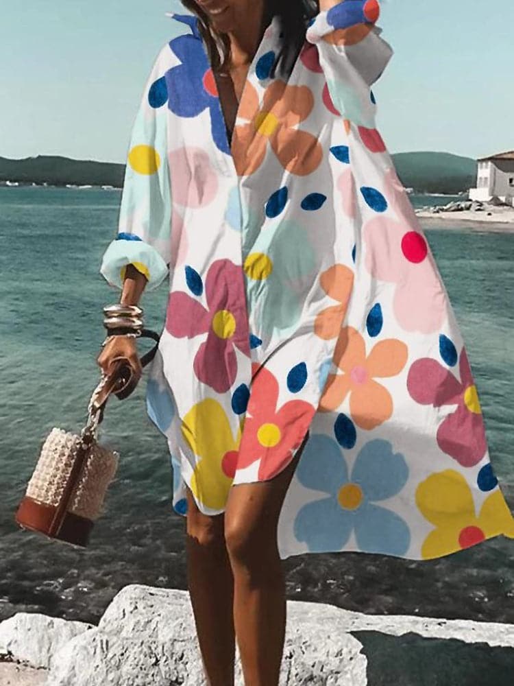 LP | Colorful and wide dress with summer motifs
