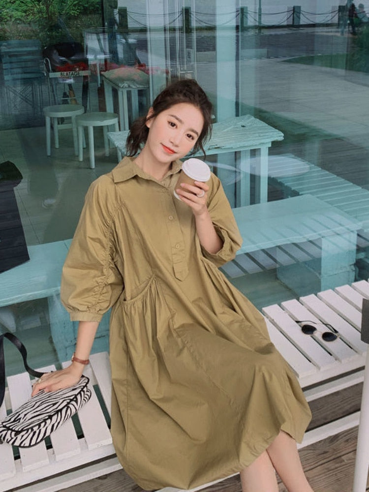 LP | Lightweight summer dress: casual dress with short sleeves and pockets