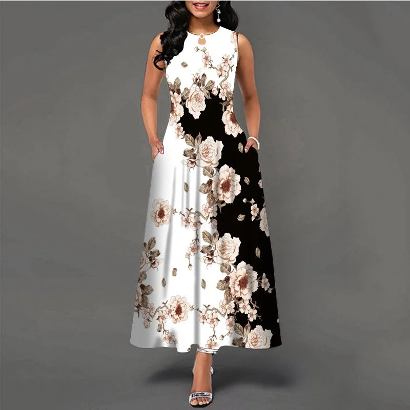 LP | New Long Casual Sleeveless Women's Printed Bohemian Retro Maxi Dresses