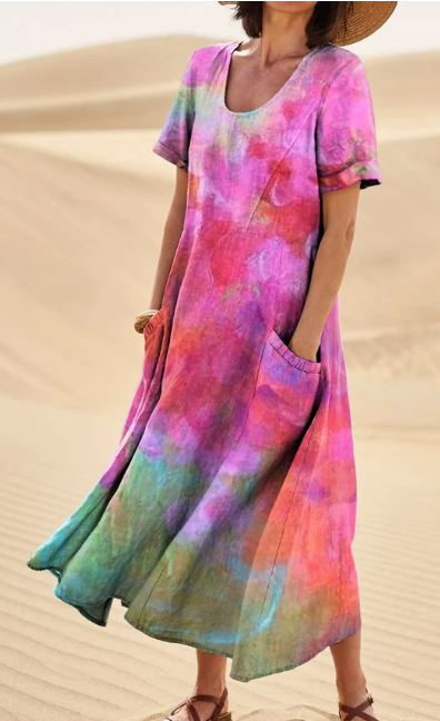 LP | Women's dress with multicolor pocket print