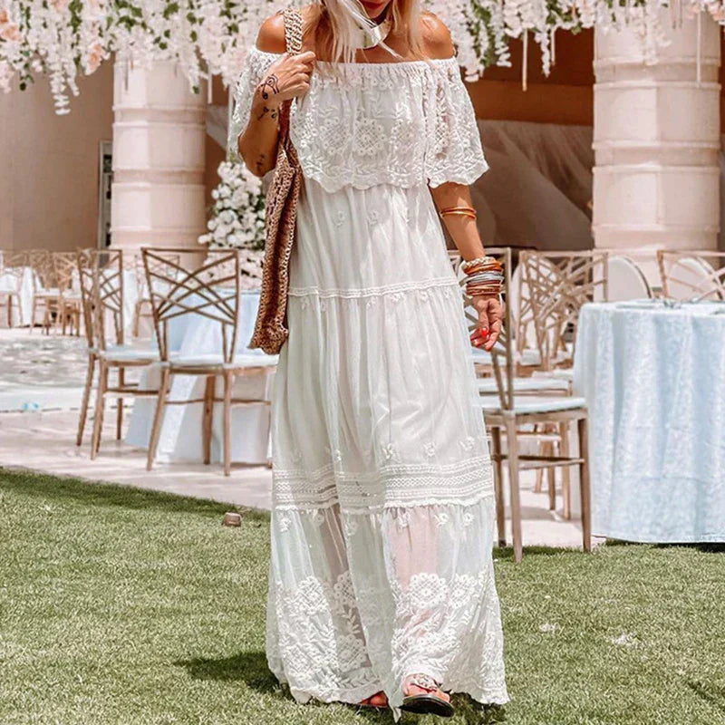 Mc | Belle - Embroidered lace boho dress