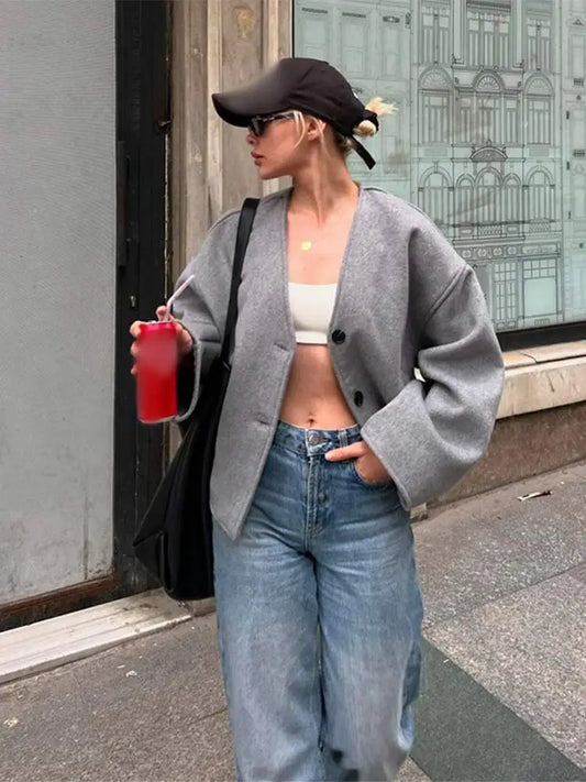 Sally | Women's Chic Double-Breasted Retro Streetwear Jacket