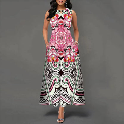 LP | New Long Casual Sleeveless Women's Printed Bohemian Retro Maxi Dresses