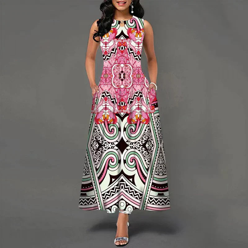 LP | New Long Casual Sleeveless Women's Printed Bohemian Retro Maxi Dresses