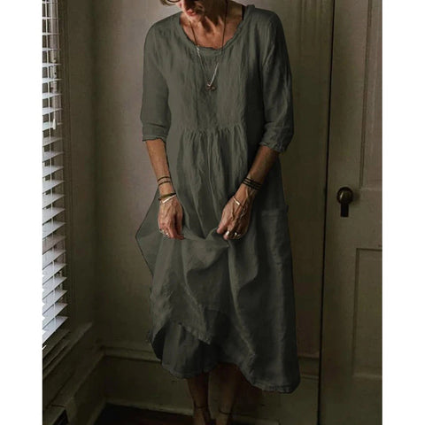 Summer midi dress with half-sleeves and sophisticated styling