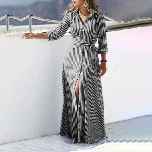 Mc | Striped Long Dress