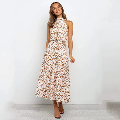 LP | high neck dress with polka dots