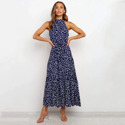 LP | high neck dress with polka dots