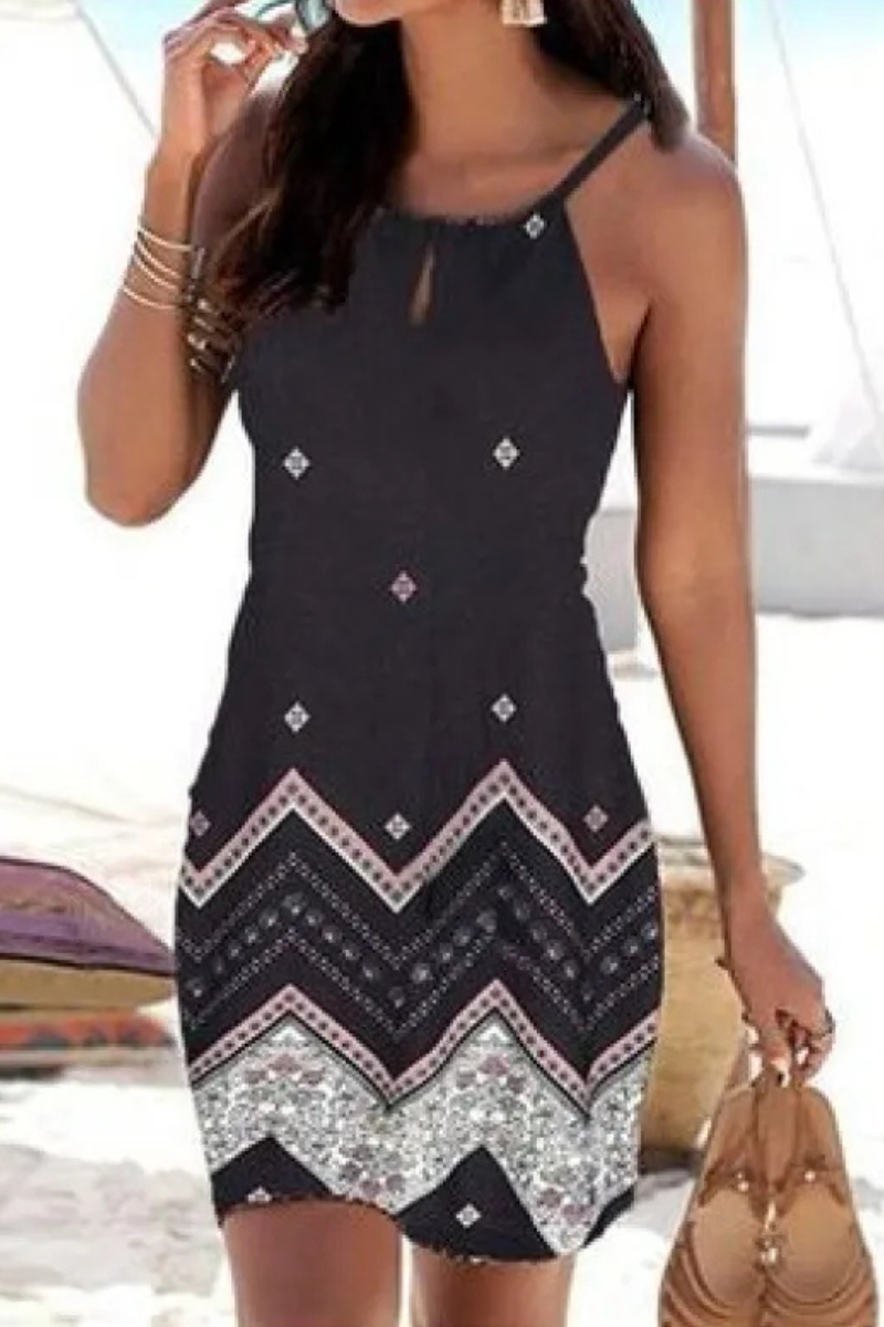 LP | Casual beach mini dress with high neck