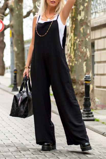 LP | Plain-colored cami jumpsuit with wide legs