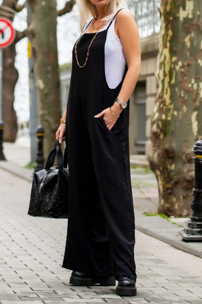 LP | Plain-colored cami jumpsuit with wide legs