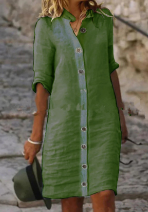 Mc | Elegant casual women's midi button-down dress