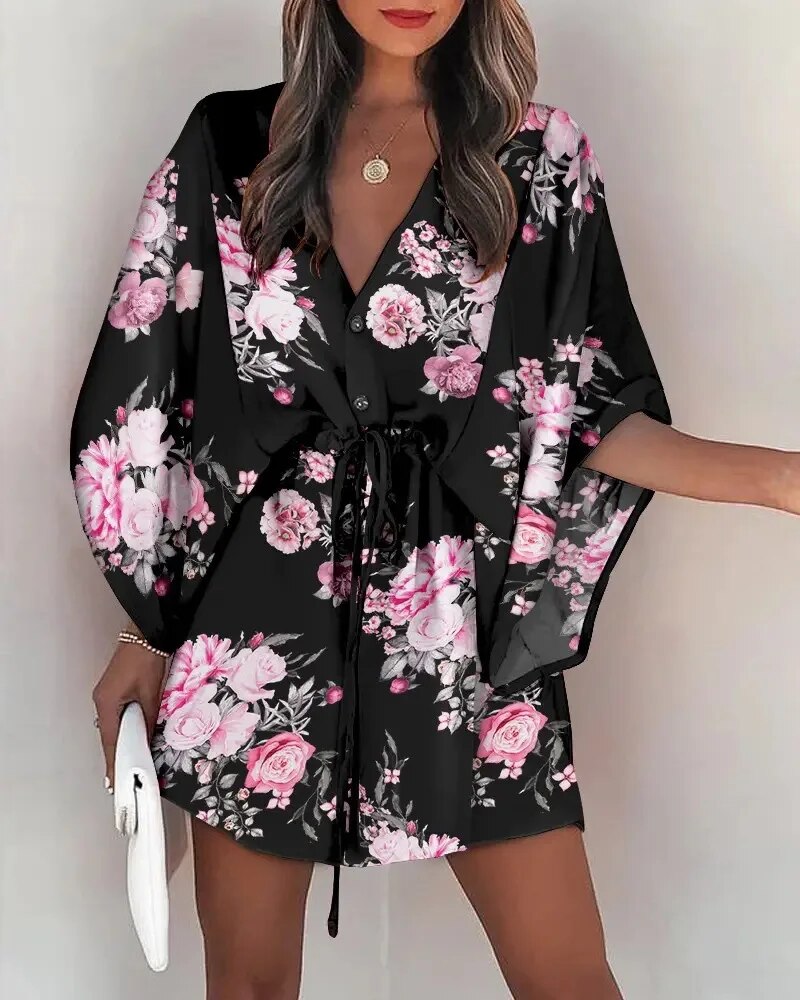 LP | Beach dress with floral pattern