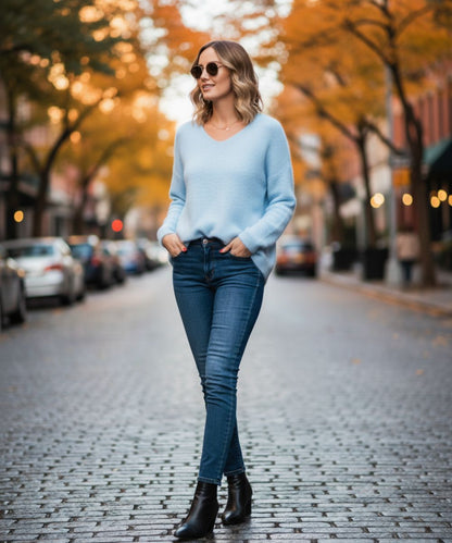 Mia | Women's Long-Sleeved Sweater – Simple, Chic, and Comfortable Style