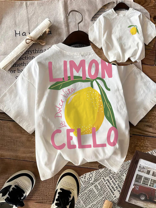 Graphic print T-shirt - round neck and cotton blend