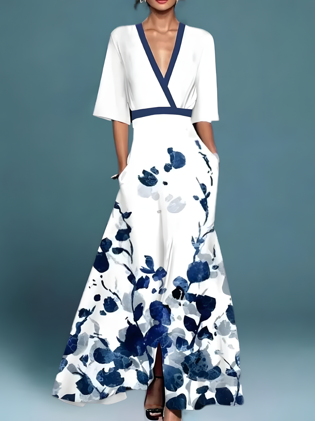 Mc | Elegant, floral wrap dress