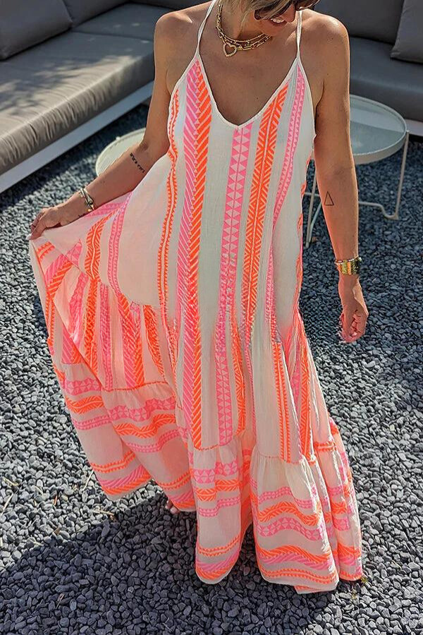 LP | Long dress with ethnic print