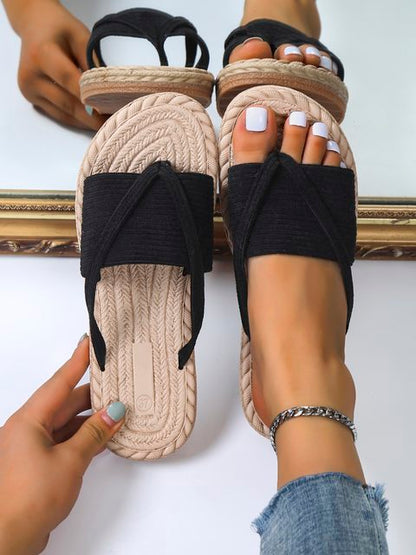 LP | minimalist thong sandals in corduroy