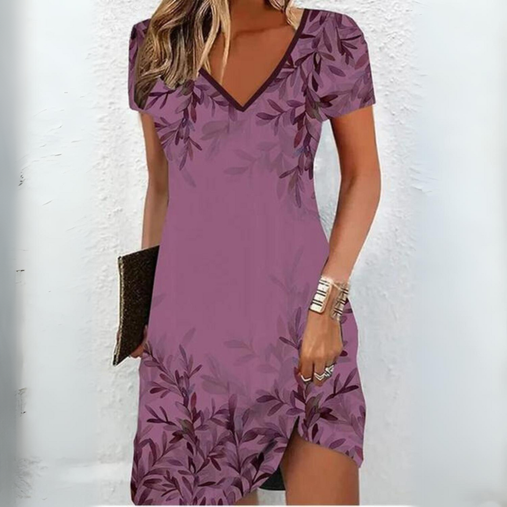 Mc | Women's dress with leaf print