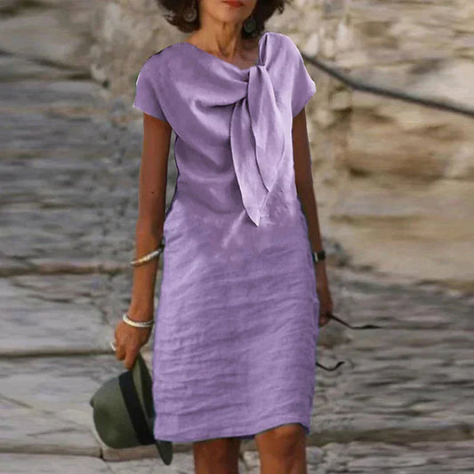 LD | Elegant fitted mini dress with short sleeves for women