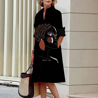 LP | High quality dress with collar and pattern