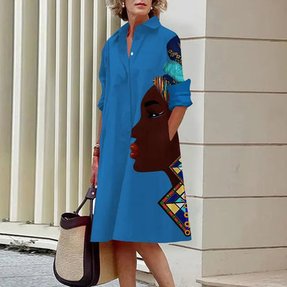 LP | High-quality dress with collar and pattern