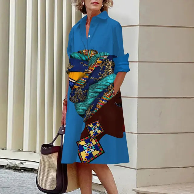 LP | High quality dress with collar and pattern