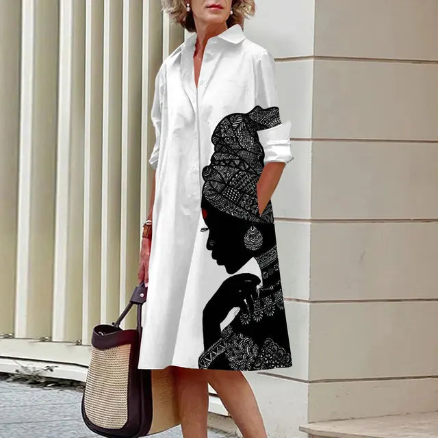 LP | High quality dress with collar and pattern